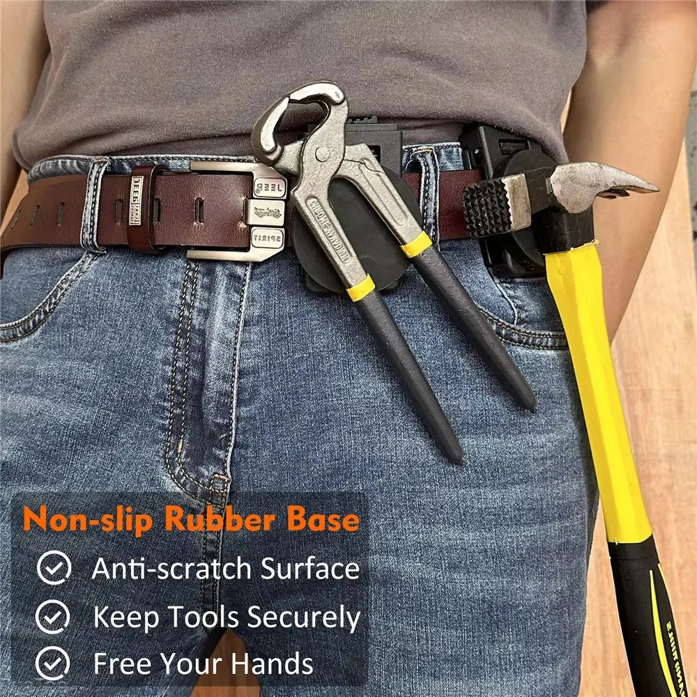 Magnetic Master Tool Holster with Adjustable Belt Clip for Wrenches, Hammers, and Screwdrivers