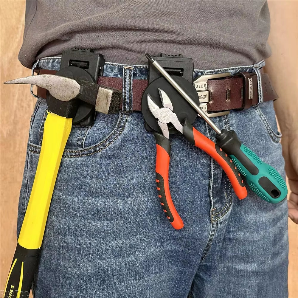 Magnetic Master Tool Holster with Adjustable Belt Clip for Wrenches, Hammers, and Screwdrivers